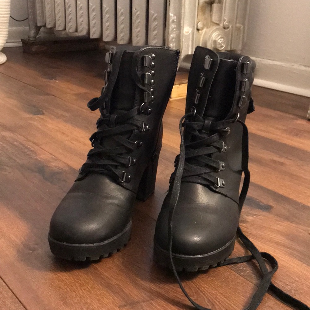 Heeled Hiker Boots
